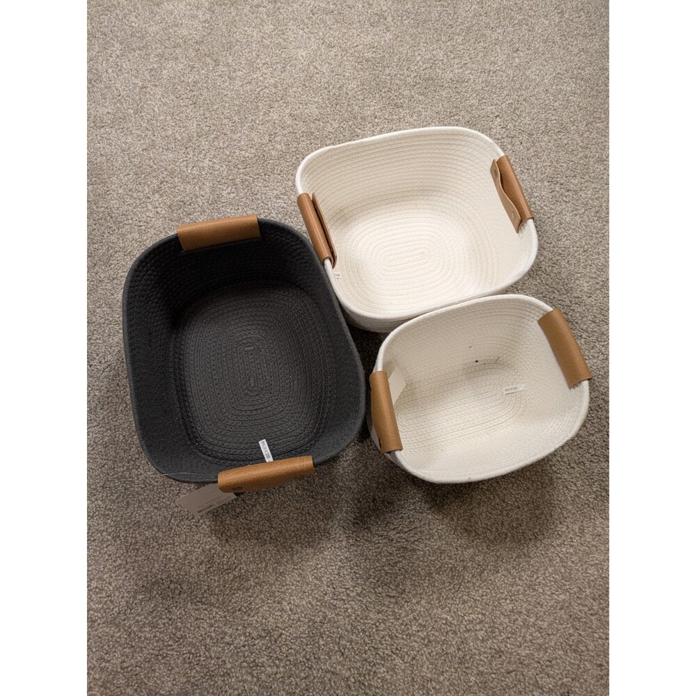 Target Brightroom Wicker / Woven / Coiled Rope Basket Lot Of 4 NWT - Picture 2 of 11